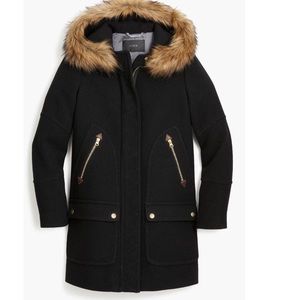 j. Crew black wool stadium coat